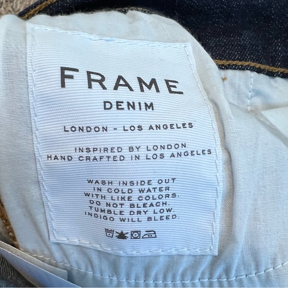 Frame Dark Wash Le High Flare Jeans 31 Sutherland EUC Modern Denim Blue Spring - Picture 10 of 12